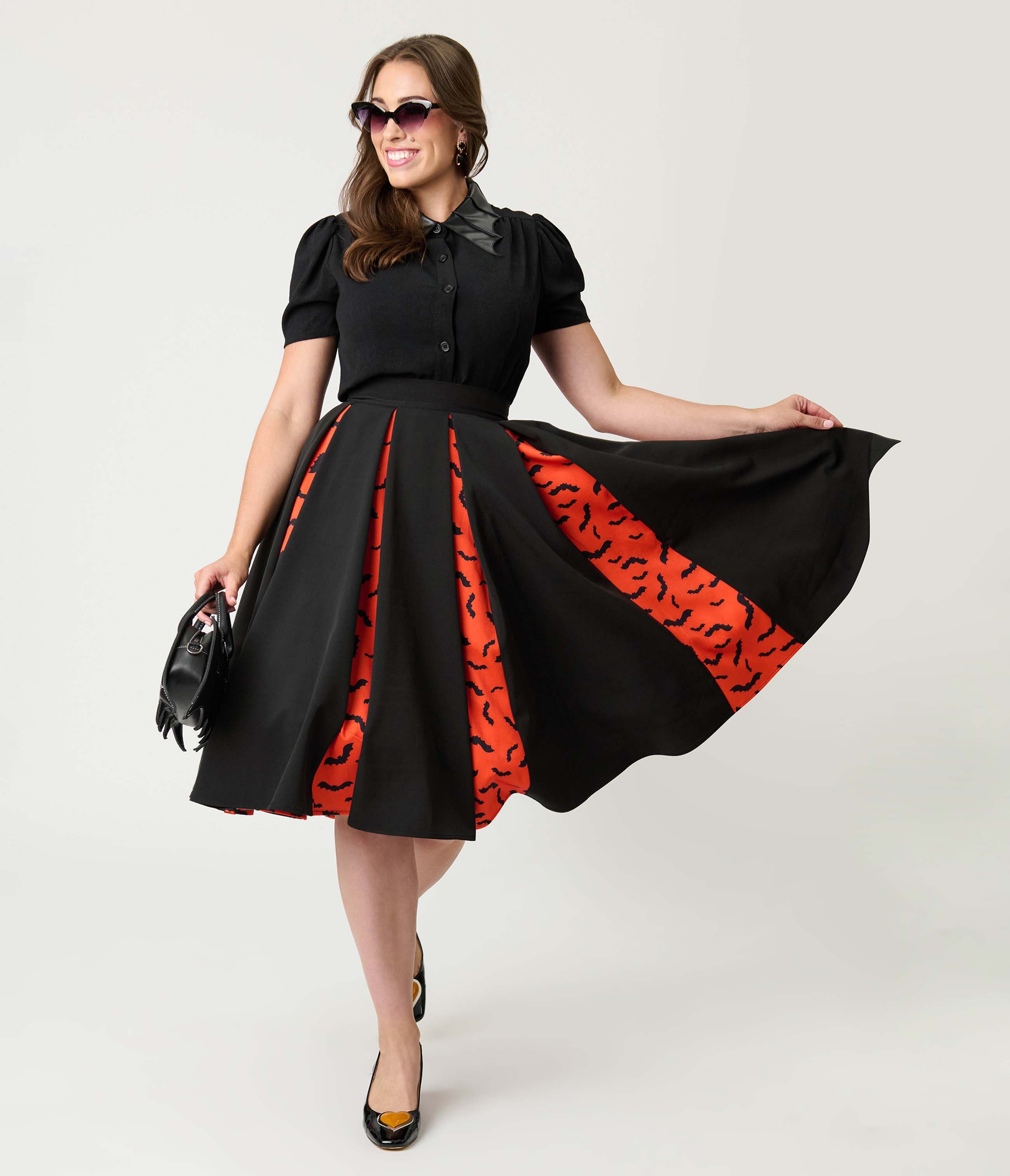 Pleated Swing Skirt