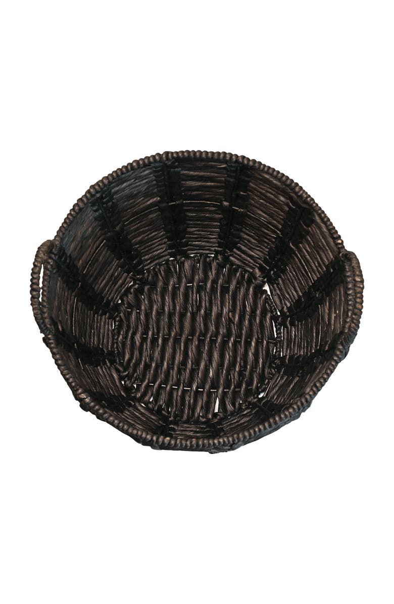 HAPPIMESS Laurel 19.49" Bohemian Handwoven Abaca Hamper Basket with Handles, Alternate, color, Black