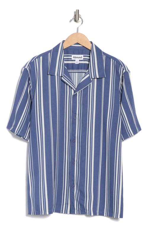 Abound Stripe Camp Shirt In Blue Indigo Link Stripe