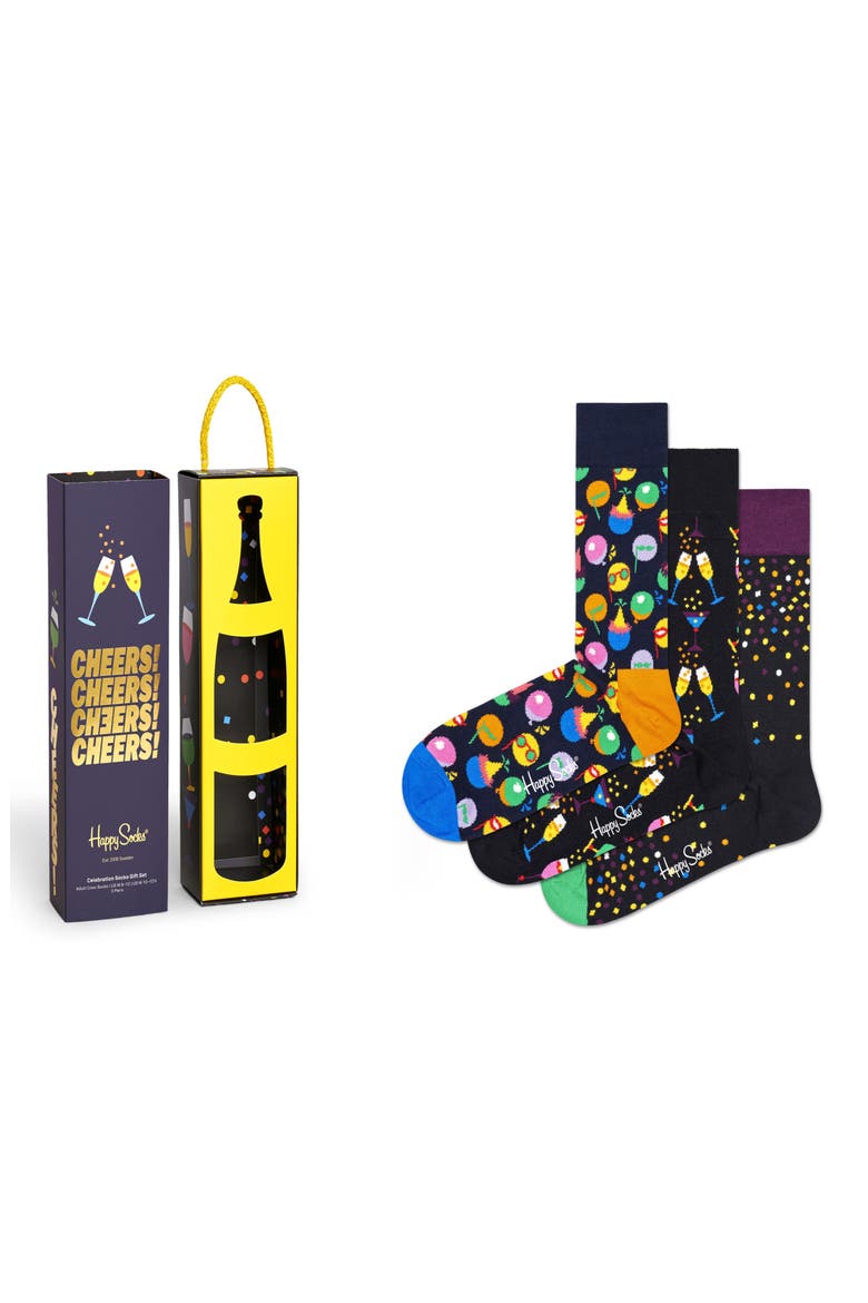 Celebration Assorted 3-Pack Sock Gift Box, Alternate, color, MULTI