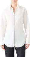 Akris punto Long Sleeve Cotton Zip-Up Shirt