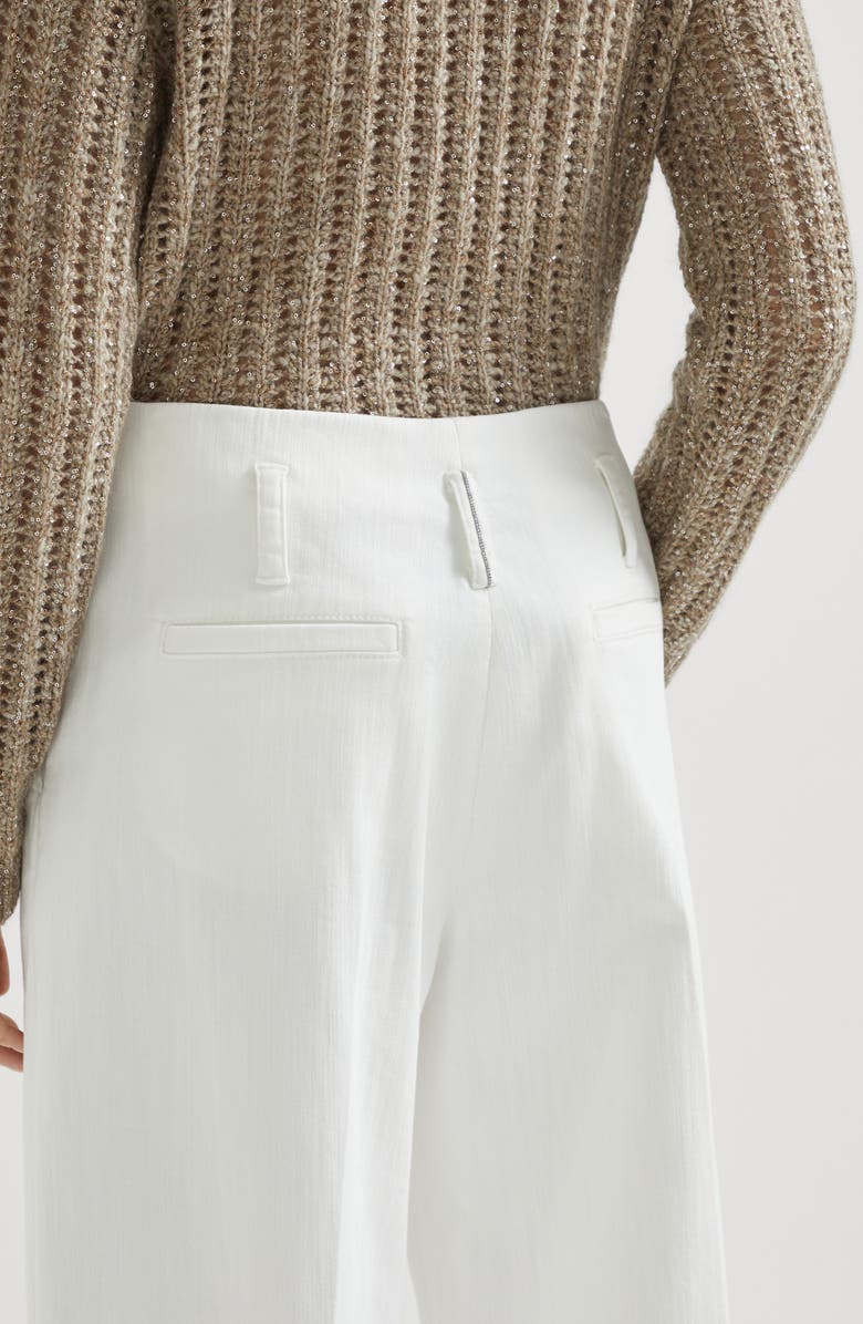 Brunello Cucinelli Flared sartorial trousers, Alternate, color, Ivory