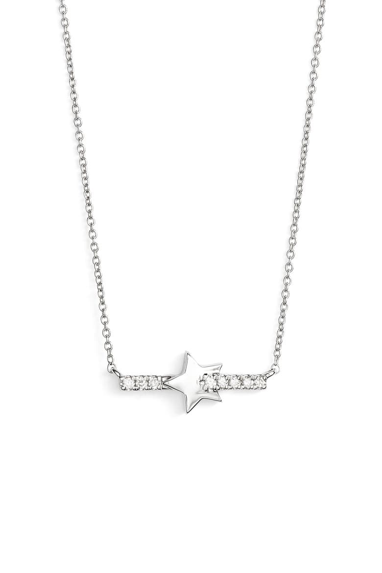 Designs Livi Gold Star Bar Diamond Necklace, Main, color, WHITE GOLD/ DIAMOND