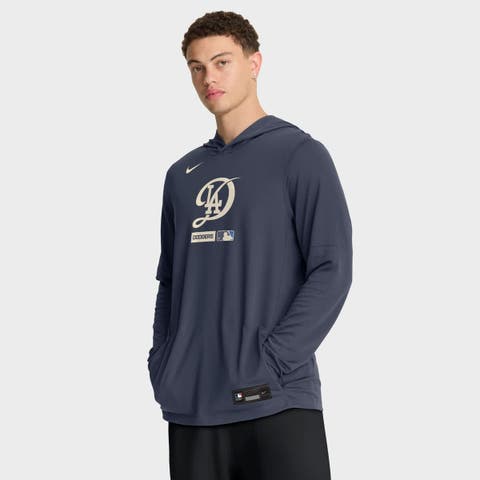 Men's Nike Navy Los Angeles Dodgers City Connect Dri-FIT Long Sleeve Hooded T-Shirt