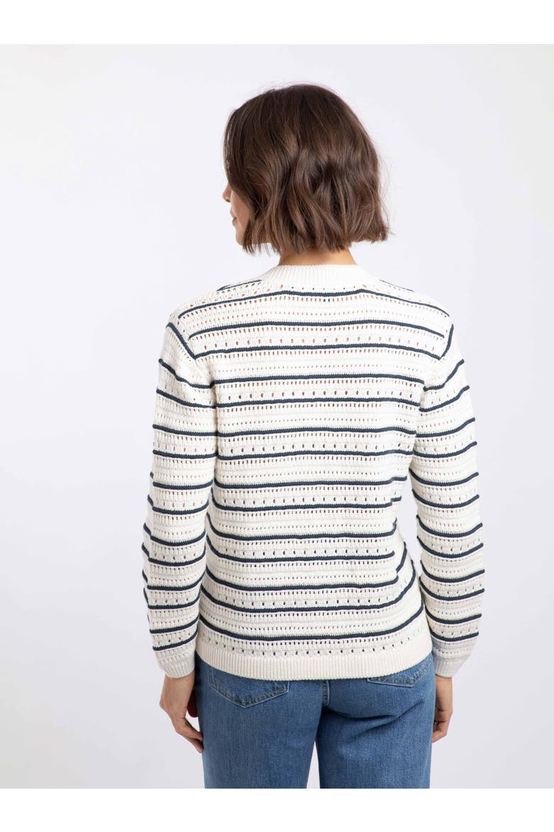 Romilly Pointelle Striped Cardigan, Alternate, color, Light Cream