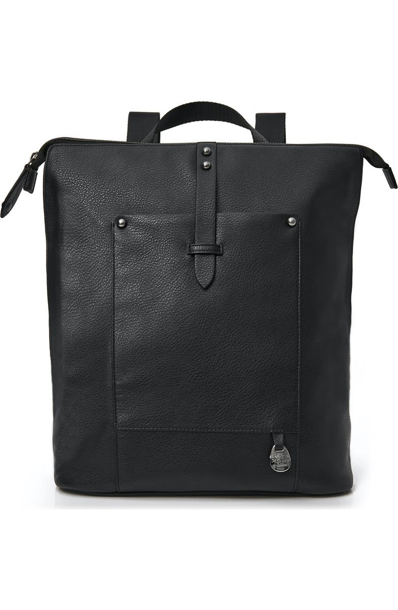 PacaPod Saunton Faux Leather Convertible Diaper Backpack, Main, color,