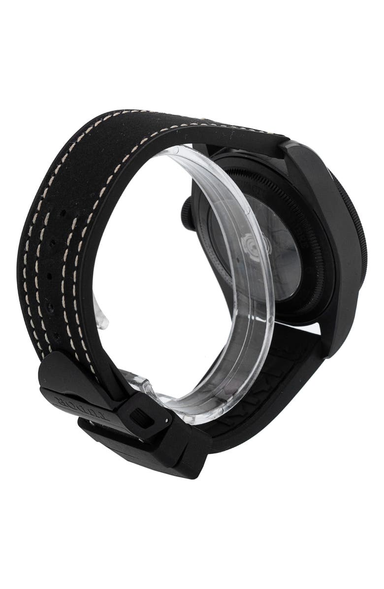 Watchfinder & Co. Tudor Preowned 2024 Black Bay M79210CNU-0001 Ceramic Leather Strap Watch, 41mm, Alternate, color, 