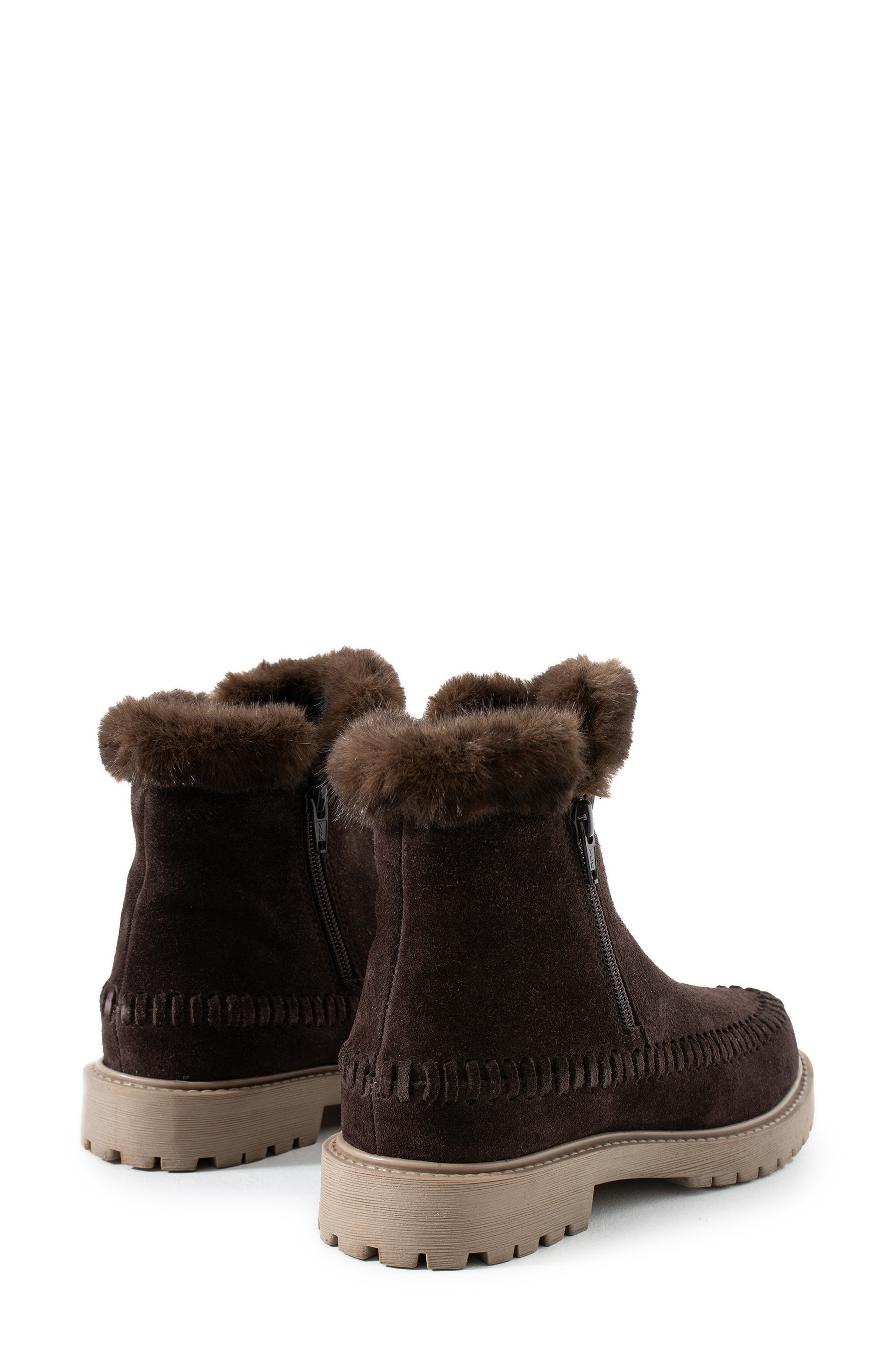 Jelavu Jenny Faux Fur Lined Whipstitch Boot, Alternate, color, Chocolate