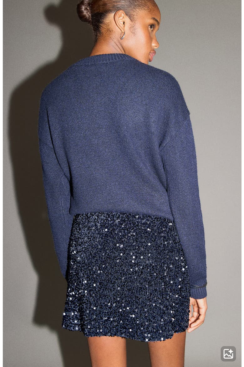 Sequin Miniskirt, Alternate, color, NAVY