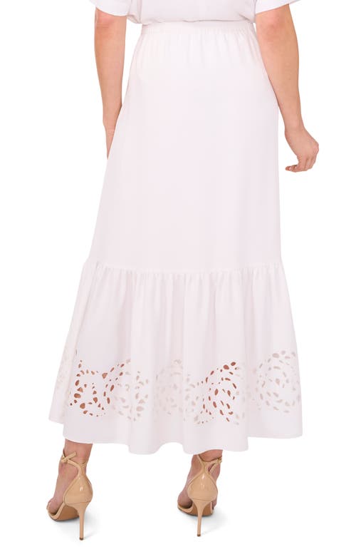Halogenr Halogen(r) Eyelet Ruffle Midi Skirt In Bright White