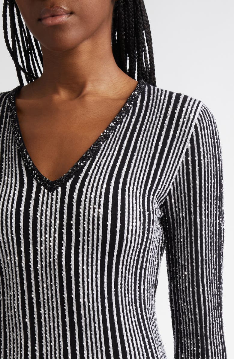 Missoni Shimmer Sequin Long Sleeve Knit Maxi Dress, Alternate, color, 