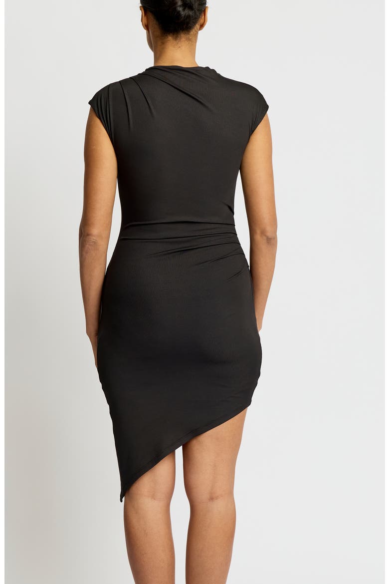 Zappa Shirred Mini Dress, Alternate, color, Black