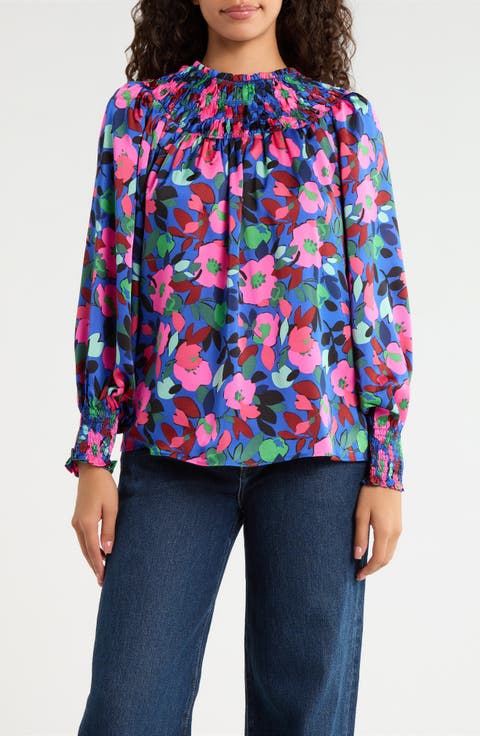 Vivi Floral Print Smocked Top