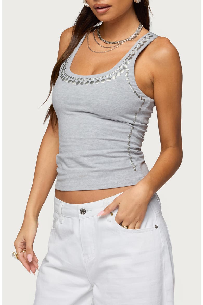 Studded Tank, Alternate, color, GRAY-MELANGE