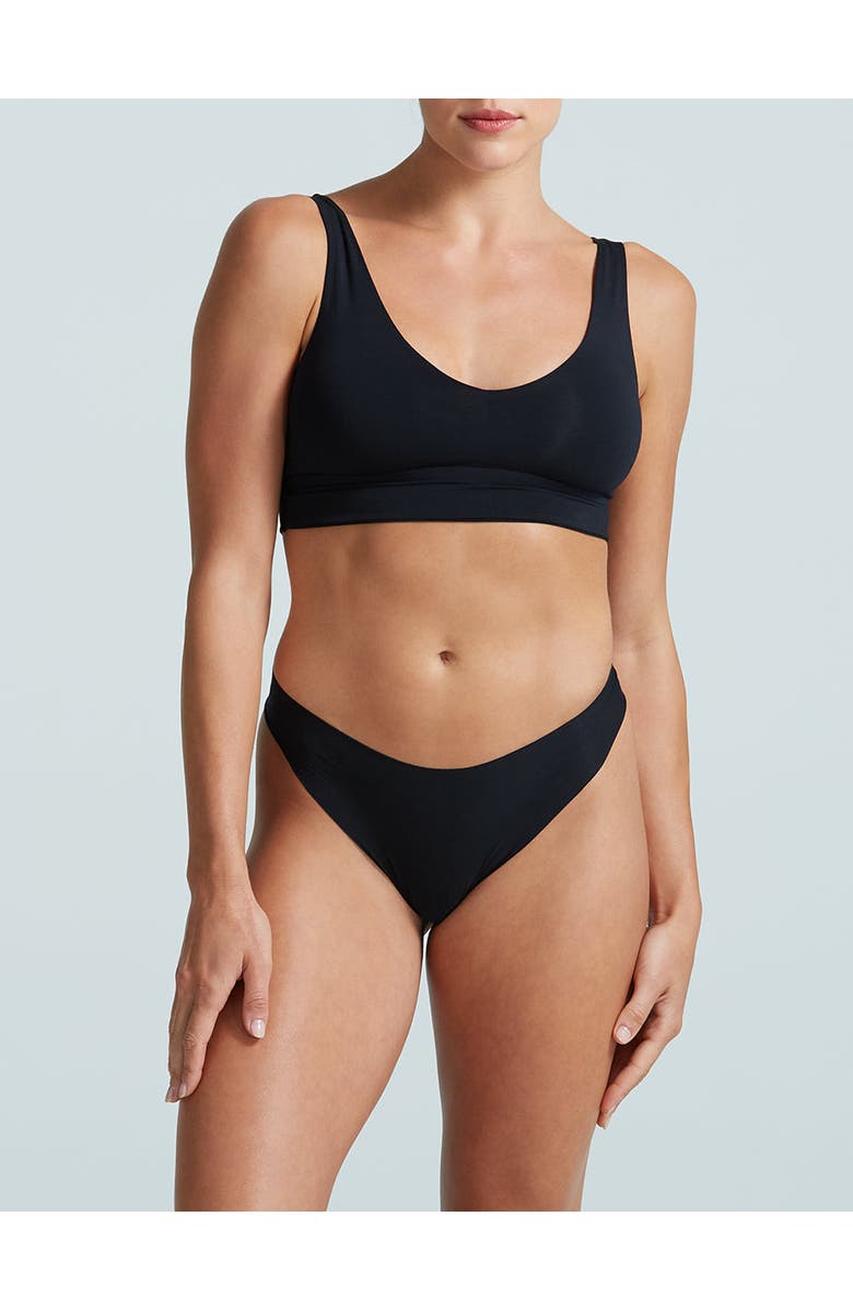 Commando Butter Mid-Rise Thong 3-Pack, Alternate, color, Black