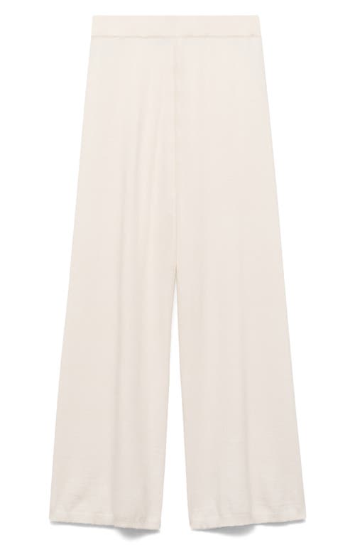 Mango High Waist Wide Leg Pants In Ecru