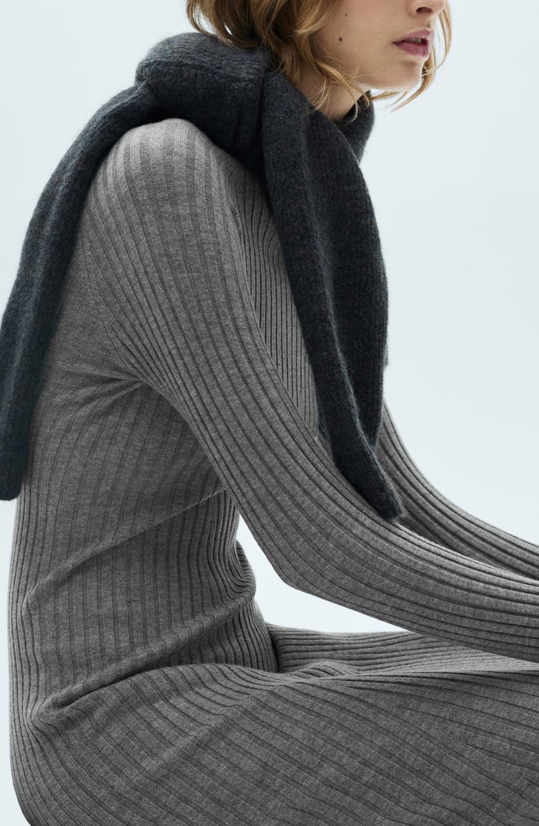 MANGO Funnel Neck Long Sleeve Maxi Dress, Alternate, color, 