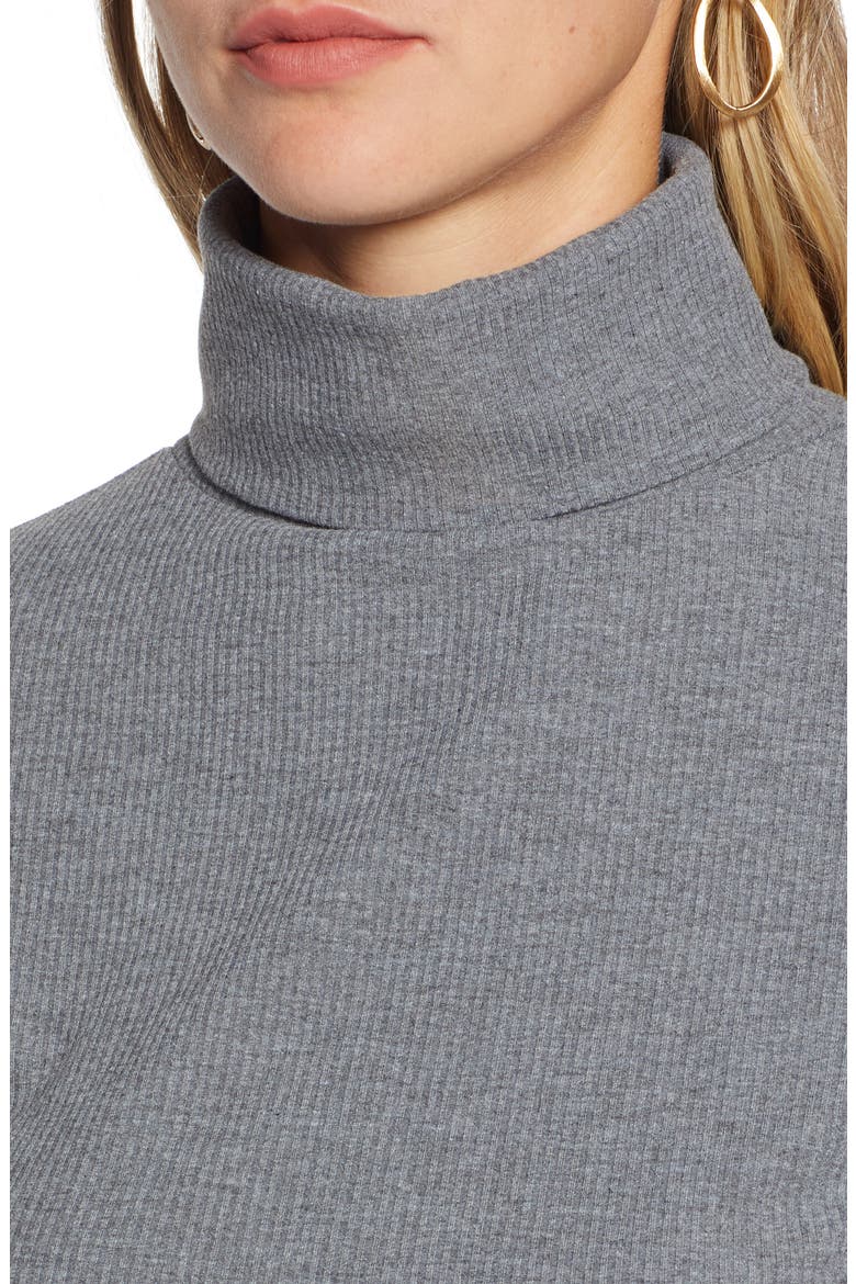 Ribbed Turtleneck, Alternate, color, GREY DARK HEATHER
