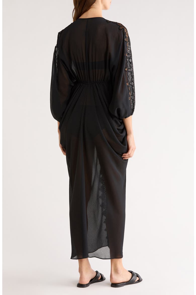 Bernice Lace Trim Cover-Up, Alternate, color, BLACK