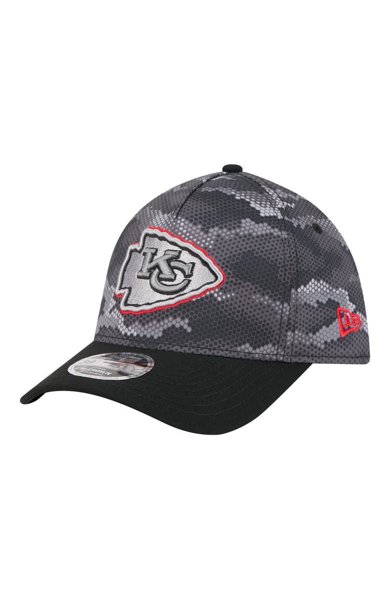 New Era Men's New Era  Black Kansas City Chiefs Camo A-Frame 39THIRTY Flex Hat, Main, color, Black