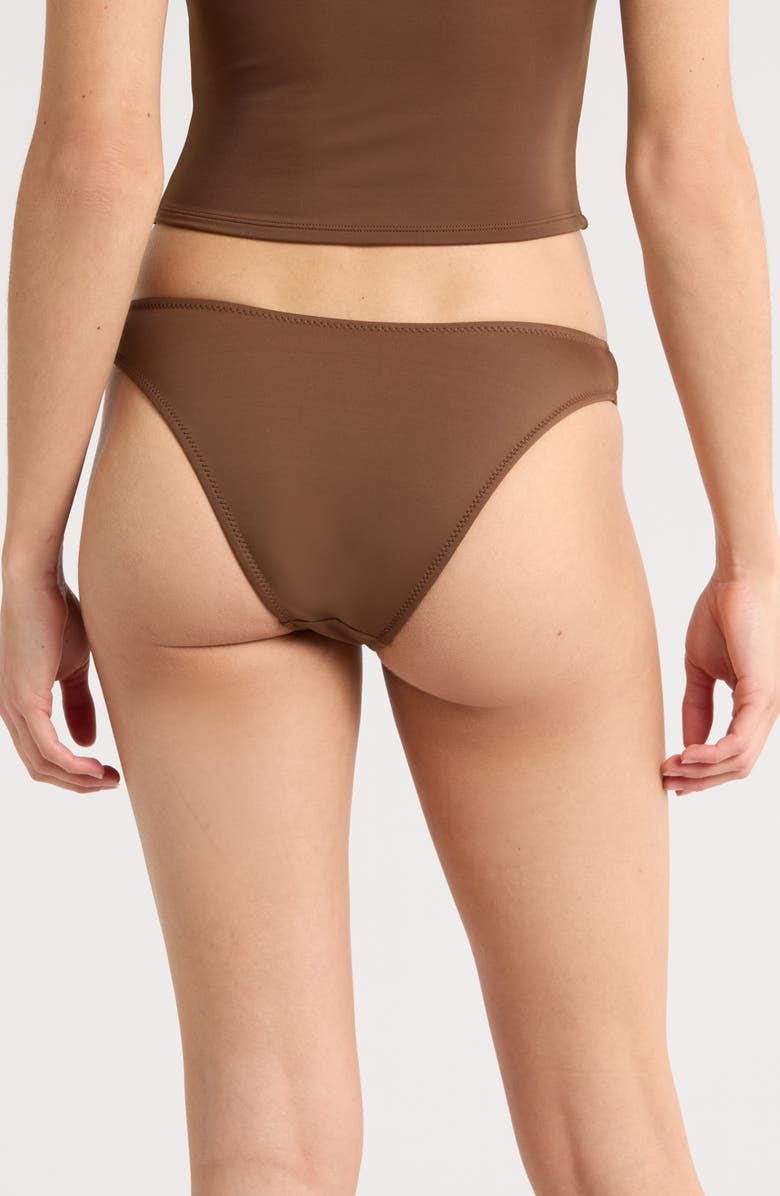 PacSun Rosie High Leg Scoop Bikini Bottoms, Alternate, color, Chestnut/ Light Pink Rose