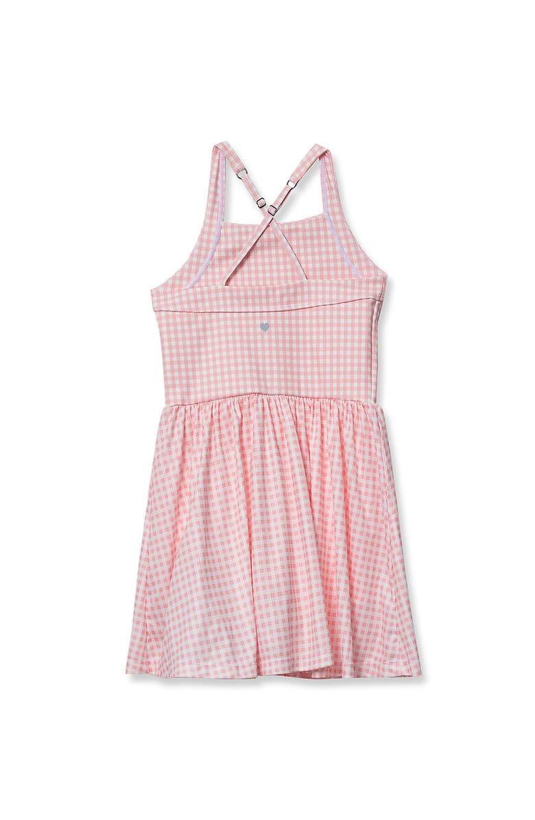 Lands' End Girls Athletic Active Tank Top Dress, Alternate, color, Pale Rose Gingham