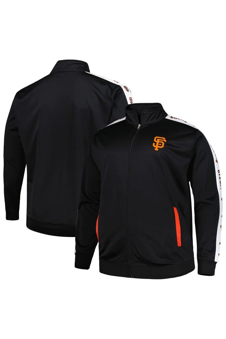 Men's Black San Francisco Giants Big & Tall Tricot Track Full-Zip Jacket, Main, color, Black