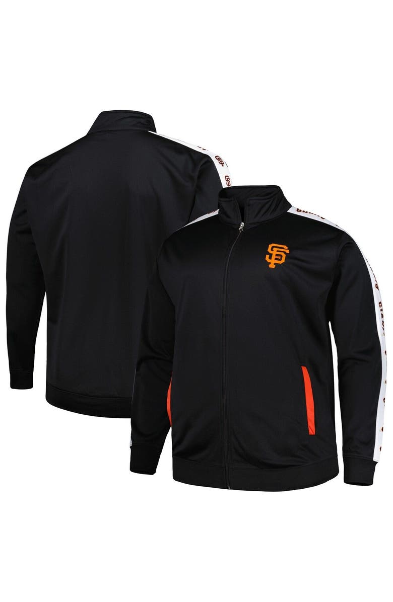 PROFILE Men's Black San Francisco Giants Big & Tall Tricot Track Full-Zip Jacket, Main, color, 