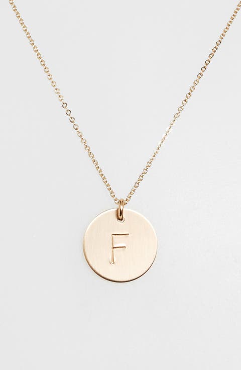 14k-Gold Fill Initial Disc Necklace