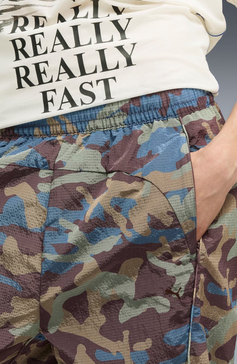 PUMA CLRT Camo Nylon Ripstop Pants, Alternate, color, Raisin