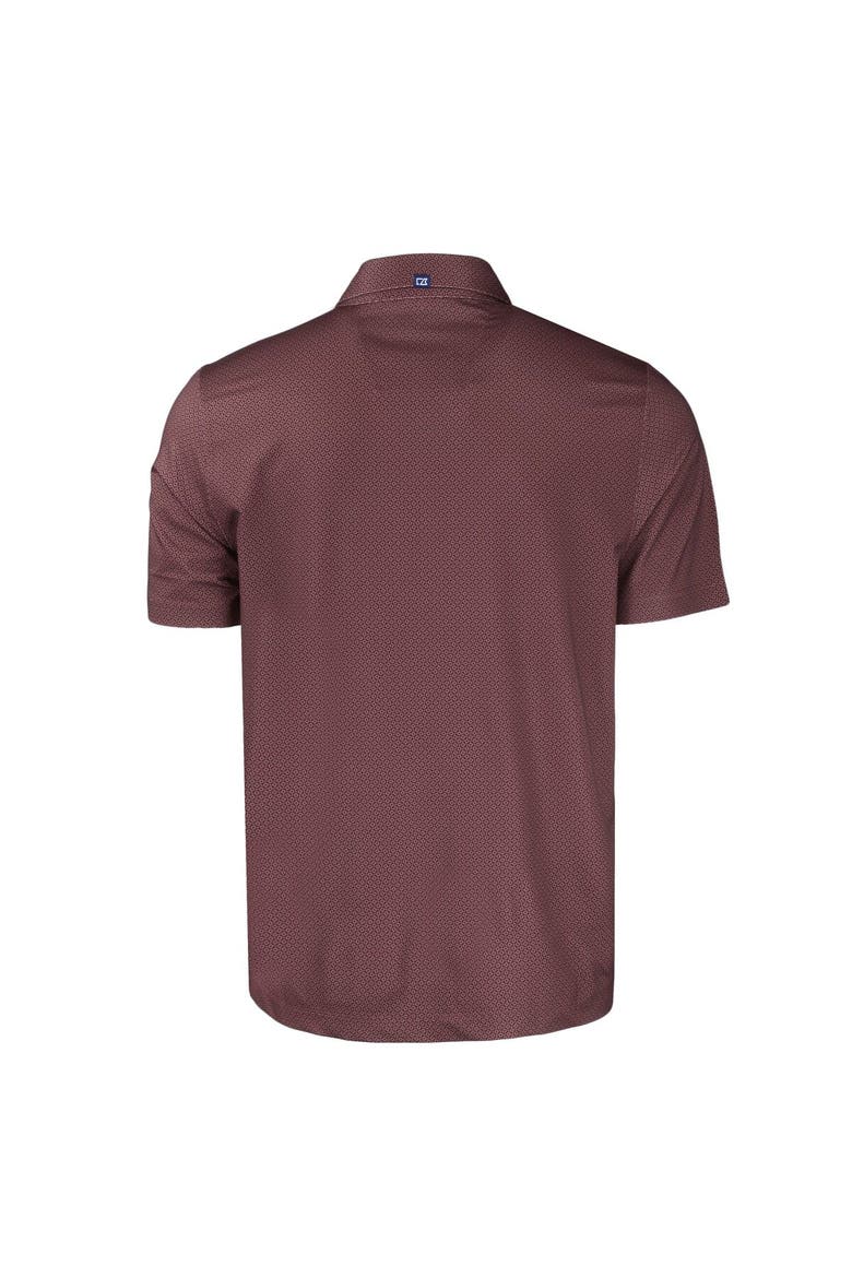 Men's Cutter & Buck Maroon Arizona State Sun Devils Pike Eco Tonal Geo Print Stretch Recycled Polo, Alternate, color, Maroon