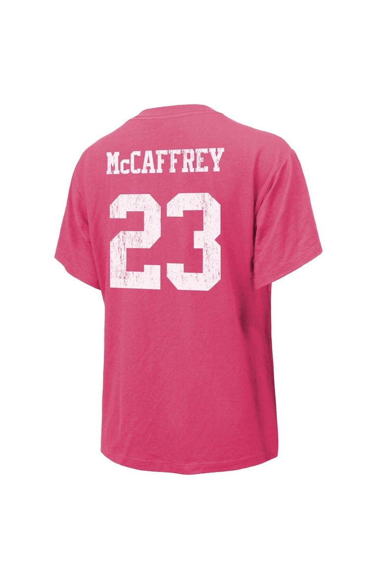 Women's Majestic Threads Christian McCaffrey Pink San Francisco 49ers Name & Number T-Shirt, Alternate, color, Pink