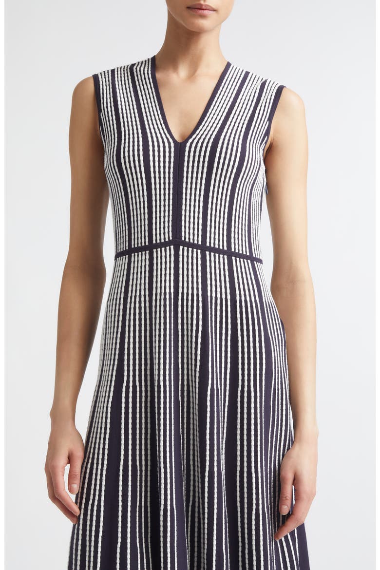 Stripe Fit & Flare Sweater Dress, Alternate, color, ULTRAMARINE