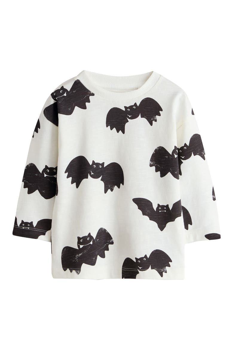 Kids' Bat Print Long Sleeve Cotton T-Shirt, Main, color, MULTI