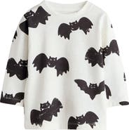 NEXT Kids' Bat Print Long Sleeve Cotton T-Shirt