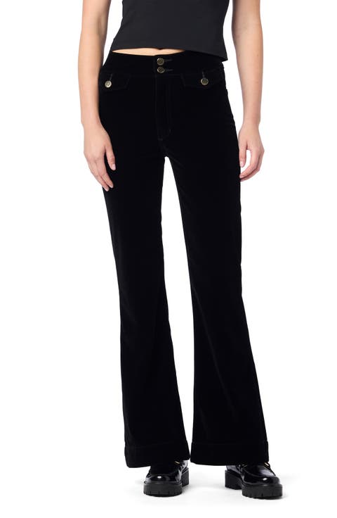 Velveteen Button Pocket Flare Pants