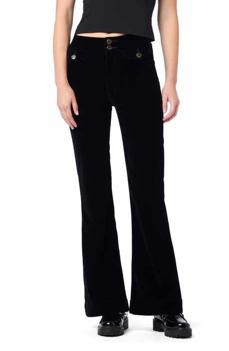 Velveteen Button Pocket Flare Pants