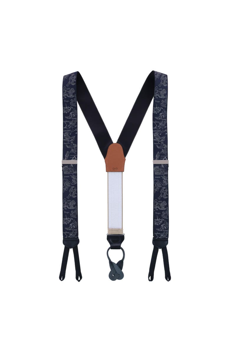 Trafalgar Retro Pattern Constellations Limited Run Silk Suspenders, Alternate, color,