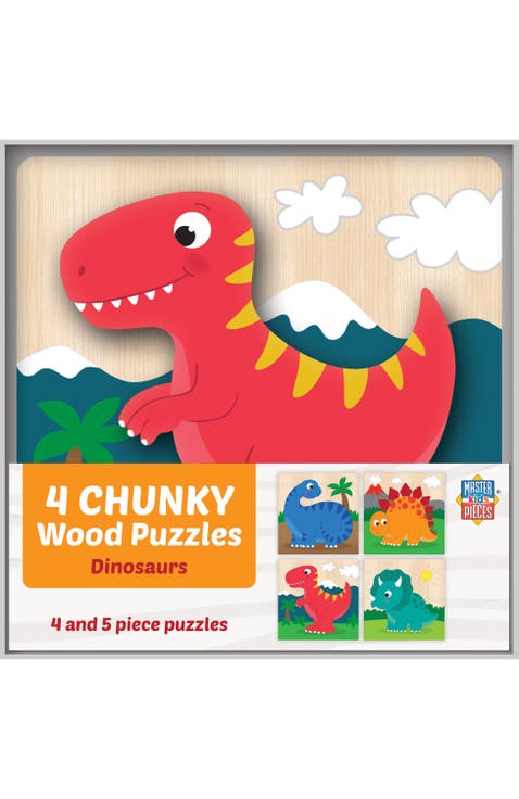 Dinosaurs Wood Puzzles 4-Pack