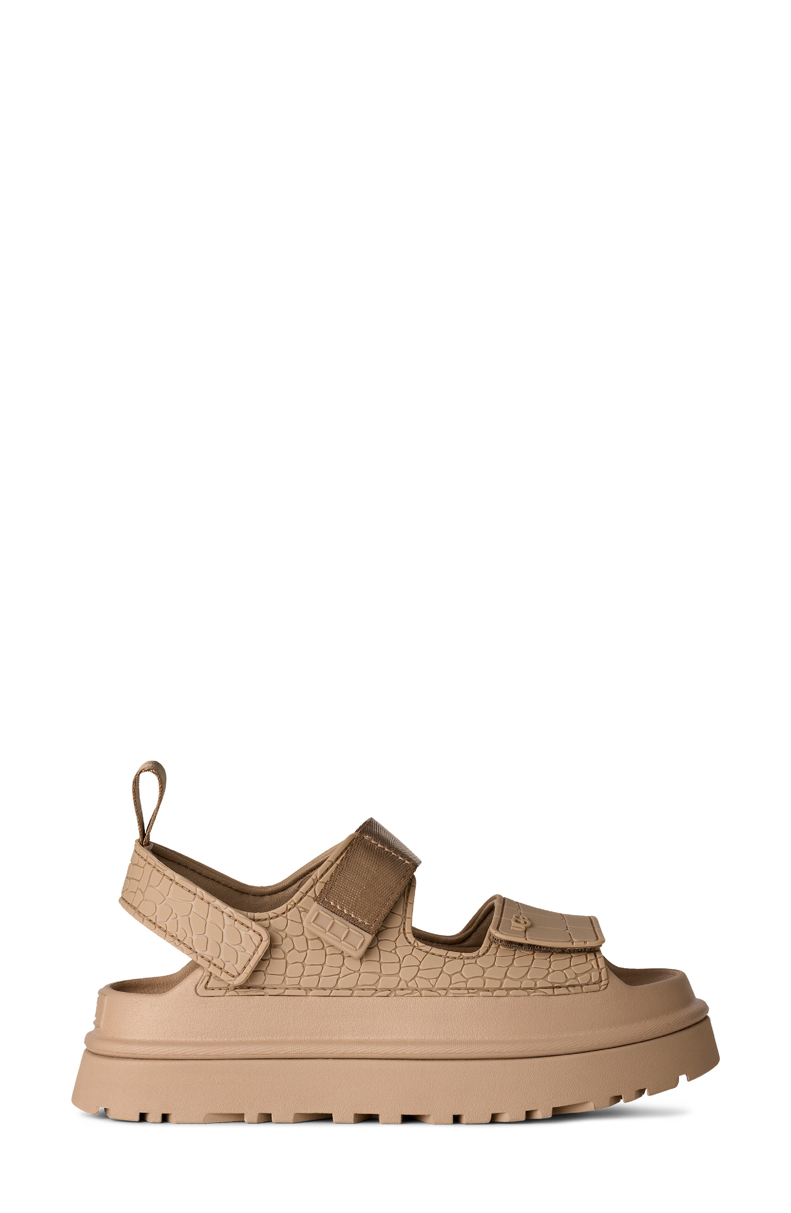 GoldenGlow Embossed Platform Sandal, Alternate, color, MUSTARD SEED