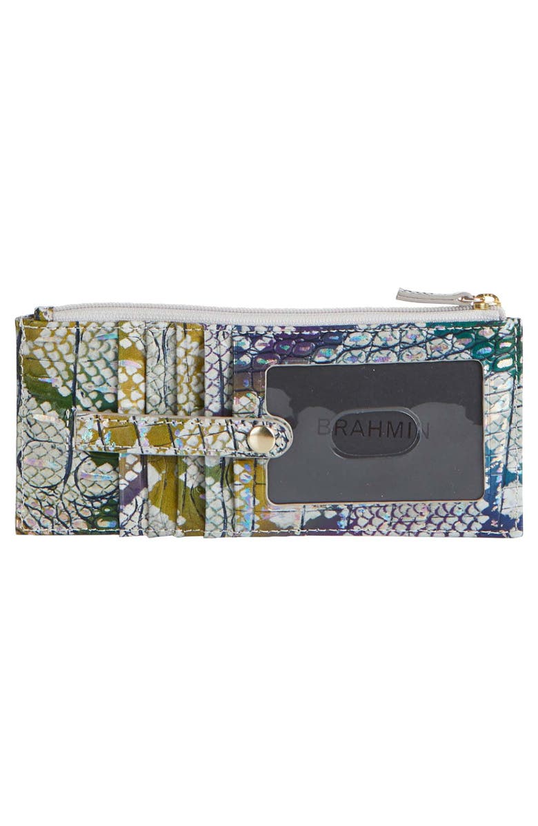 Brahmin Croc Embossed Leather Credit Card Wallet, Alternate, color,