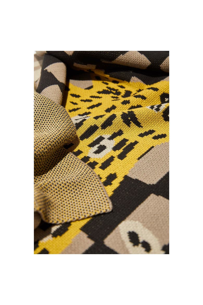 Three Of Cats Knit Throw Blanket, Alternate, color, Leopard's Bane