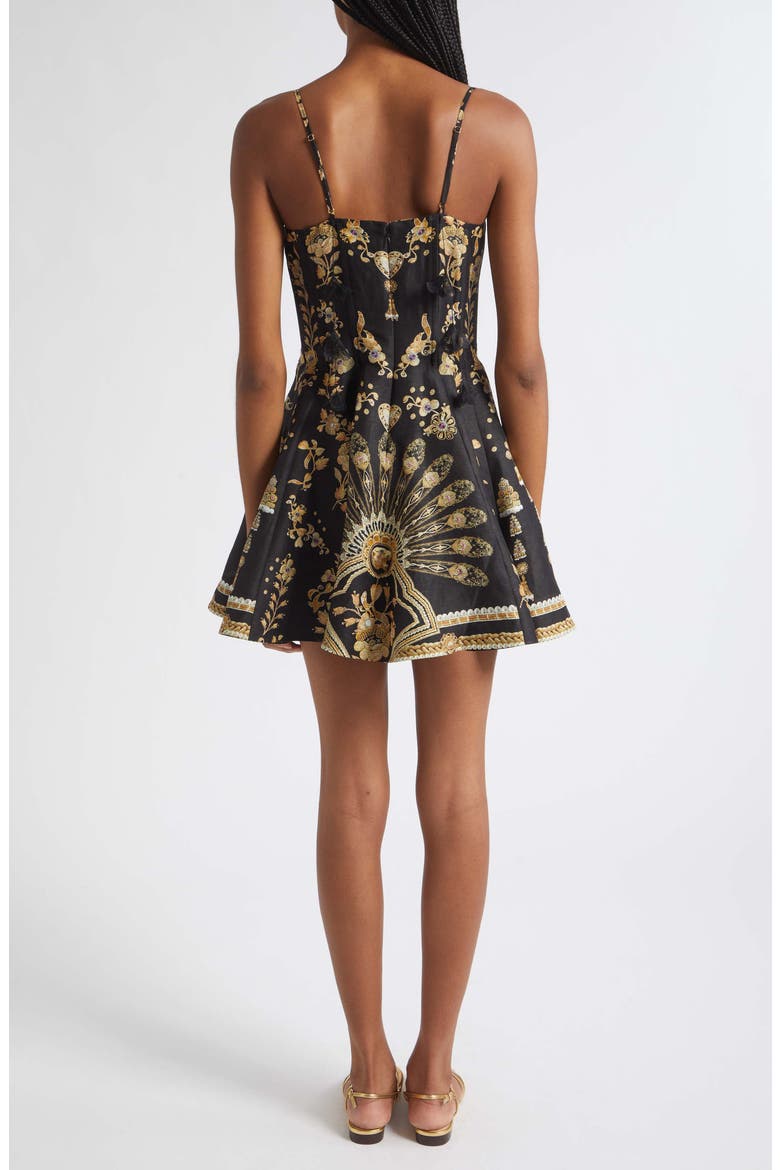 Crystal Embellished Linen & Silk Corset Dress, Alternate, color, TAURUS RISING