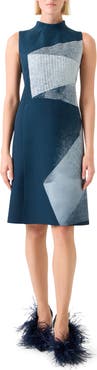 Akris Zigzag Print Silk Sheath Dress