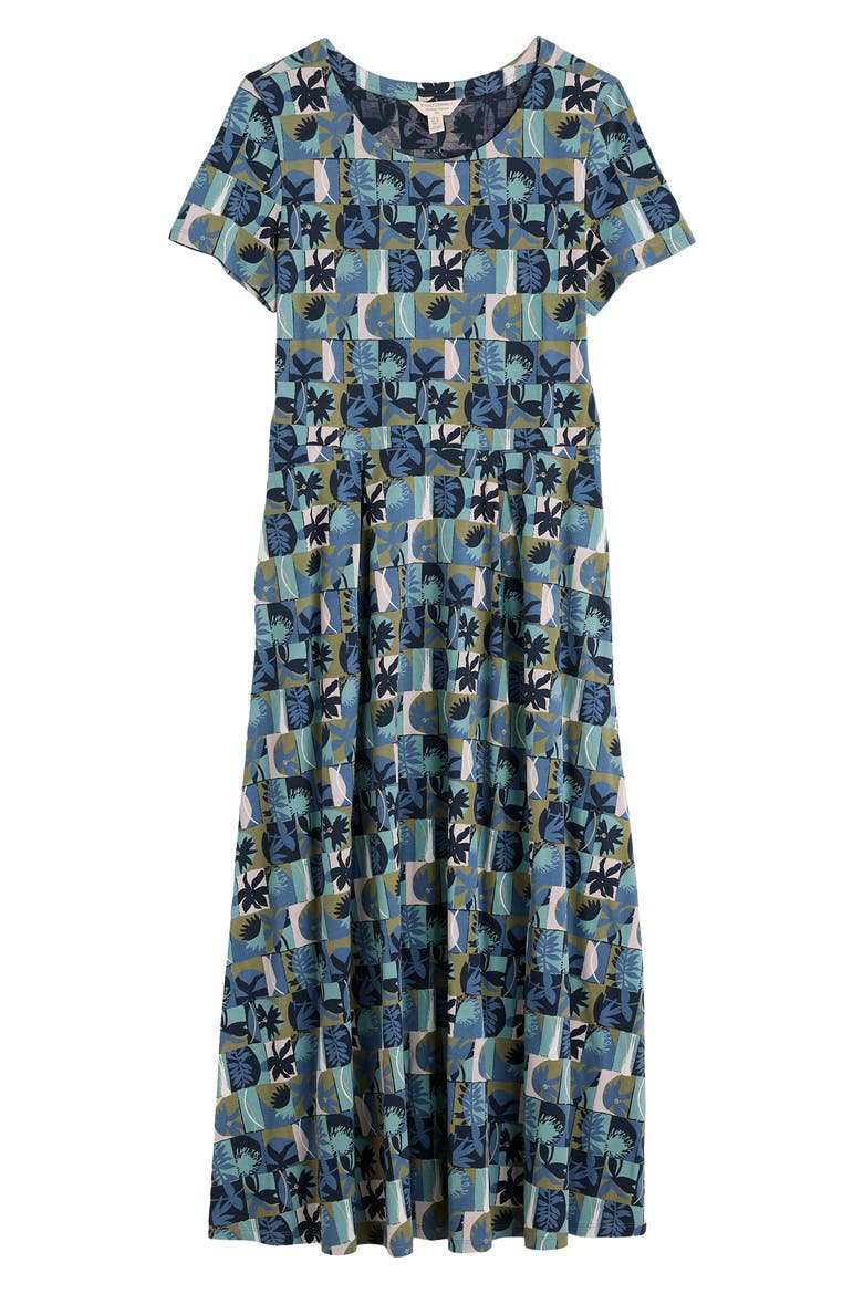 Veronica Floral Stretch Organic Cotton Midi Dress, Main, color, FLORAL SPLICE SARDINE