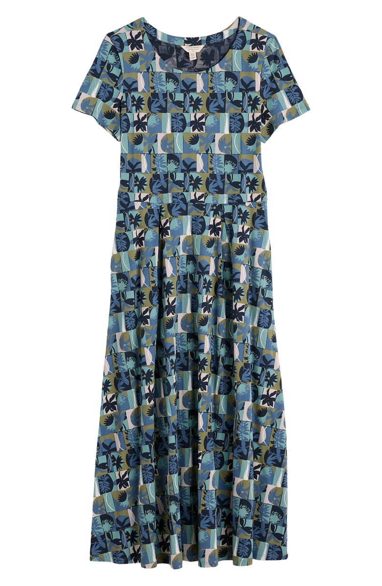 Seasalt Cornwall Veronica Floral Stretch Organic Cotton Midi Dress, Main, color, Floral Splice Sardine
