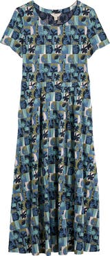 Seasalt Cornwall Veronica Floral Stretch Organic Cotton Midi Dress