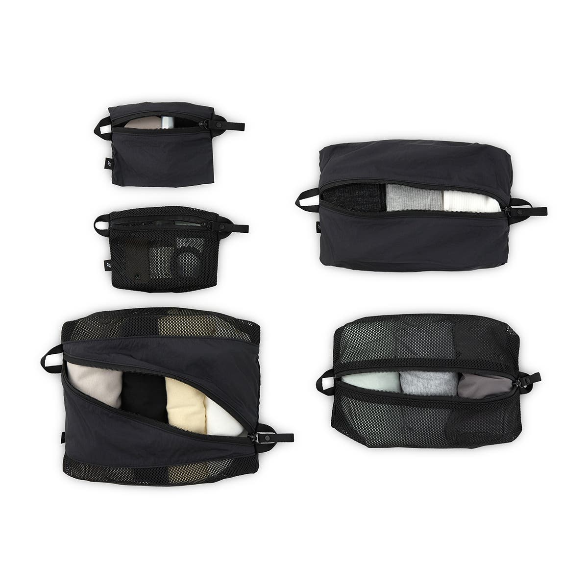 LOJEL ORDO Everyday 5-Piece Travel Packing Cube Organizer Set, Main, color, Black