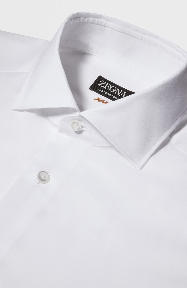 ZEGNA Couture Cotton & Linen Button-Up Shirt, Alternate, color, White