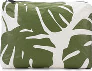 Aloha Collection Mid Monstera Water Resistant Tyvek® Zip Pouch